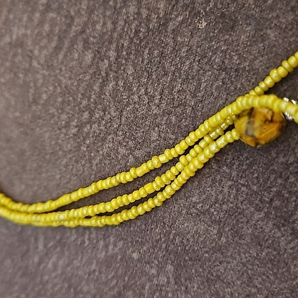 MY STYLE Yellow Beaded Easter Necklace Earrings Set - Picture 4 of 5